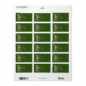 Ho Ho Franse Bulldog Vrolijk Kerstfeest Etiket (Full Sheet)