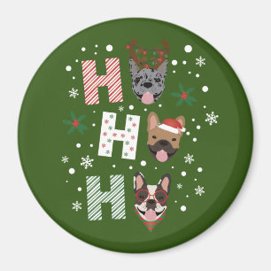 Ho Ho Franse Bulldog Vrolijk Kerstfeest Magneet