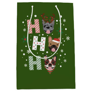 Ho Ho Franse Bulldog Vrolijk Kerstfeest Medium Cadeauzakje