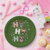 Ho Ho Franse Bulldog Vrolijk Kerstfeest Papieren Bordje (Feest)