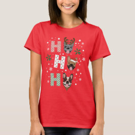 Ho Ho Franse Bulldog Vrolijk Kerstfeest T-shirt