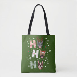 Ho Ho Franse Bulldog Vrolijk Kerstfeest Tote Bag