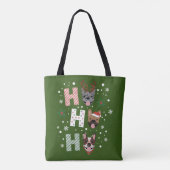 Ho Ho Franse Bulldog Vrolijk Kerstfeest Tote Bag (Achterkant)