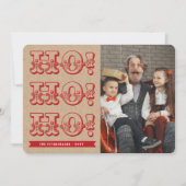  HO HO Fun Holiday-kerstfotokaart Feestdagenkaart (Voorkant)