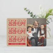 HO HO Fun Holiday-kerstfotokaart Feestdagenkaart (Staand voorkant)
