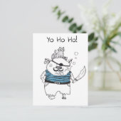 Ho Ho. / Funny Monster Pirate Briefkaart (Staand voorkant)