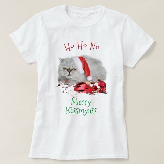 Ho HO Geen antikerst bruin keukenkat T-shirt (Design voorkant)