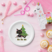 HO HO GEEN Kerstmis Kat Papieren Bordje (Feest)