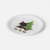 HO HO GEEN Kerstmis Kat Papieren Bordje (Gekanteld)