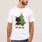 HO HO GEEN Kerstmis Kat T-shirt (Voorkant)