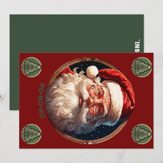 Ho ho geluk feestdagenkaart (Voorkant / Achterkant)