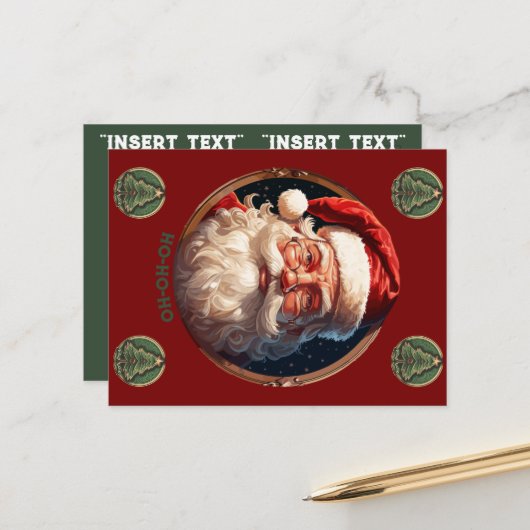 Ho Ho Geluk Feestdagenkaart (Voorkant / Achterkant in situ)