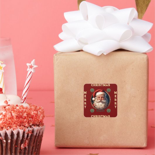 Ho ho geluk vierkante sticker (Feest)