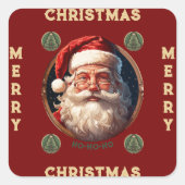 Ho ho geluk vierkante sticker (Voorkant)