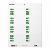 Ho Ho - groen blanco kerstretour-adres Etiket (Full Sheet)