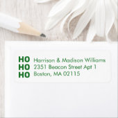 Ho Ho-groen, wit kerstretouradres Etiket (Insitu)