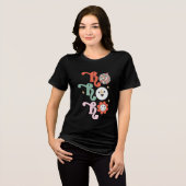 Ho Ho Groovy Disco Retro Christmas Tri-Blend Shirt (Voorkant volledig)