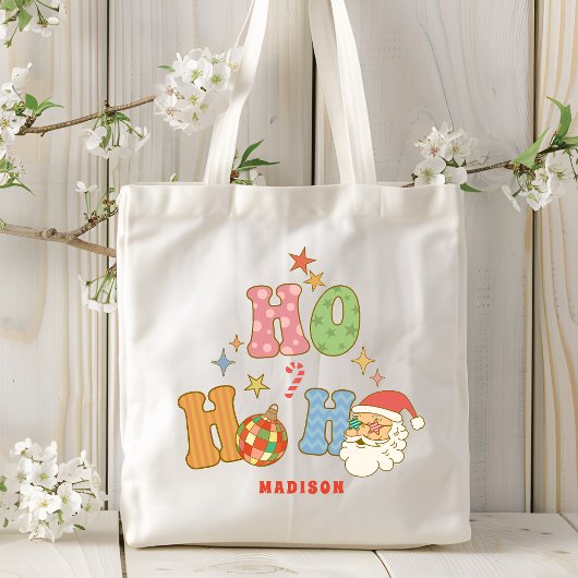 Ho Ho Groovy Vrolijk Kerstfeest Gepersonaliseerde  Tote Bag