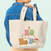 Ho Ho Groovy Vrolijk Kerstfeest Grote Tote Bag