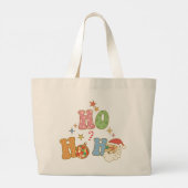 Ho Ho Groovy Vrolijk Kerstfeest Grote Tote Bag (Achterkant)