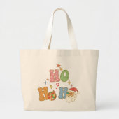 Ho Ho Groovy Vrolijk Kerstfeest Grote Tote Bag (Voorkant)