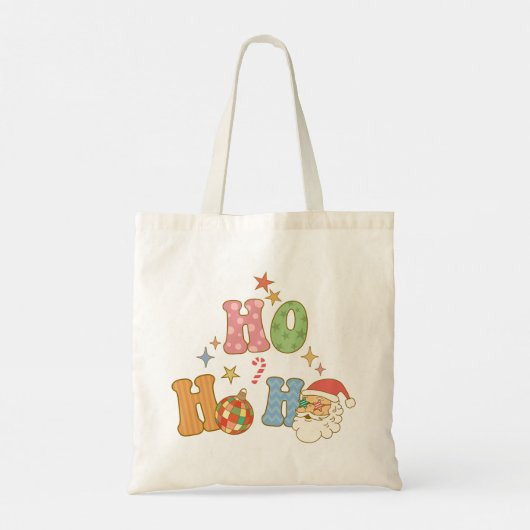 Ho Ho Groovy Vrolijk Kerstfeest Tote Bag (Achterkant)