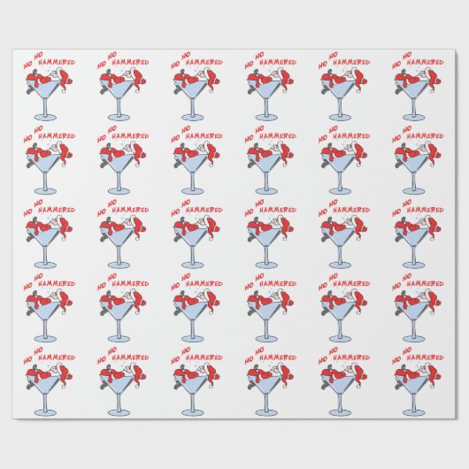 Ho Ho Hammered Cadeaupapier (Vlak)