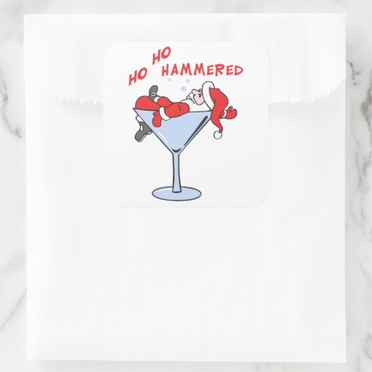 Ho Ho Hammered Vierkante Sticker (Tas)