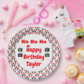 HO HO Happy Birthday Papieren Bordje (Feest)