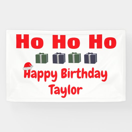 HO HO Happy Birthday Spandoek (Horizontaal)