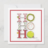 Ho HO Happy Holiday Kerstfeest Kaart (Voorkant)