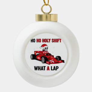 Ho Ho Heilige Ronde Kerstman Race Kerst Racing Aut Keramische Bal Ornament