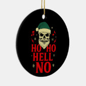 Ho Ho Hell No – Gotische Schedel Kerstman Kerstmis Keramisch Ornament (Rechts)