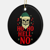 Ho Ho Hell No – Gotische Schedel Kerstman Kerstmis Keramisch Ornament (Links)