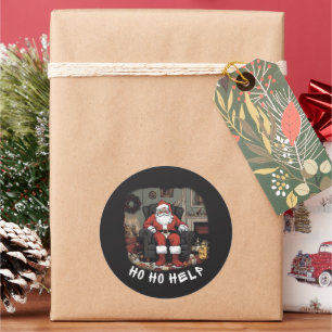 HO HO HELP HOARDER SANTA STICKER