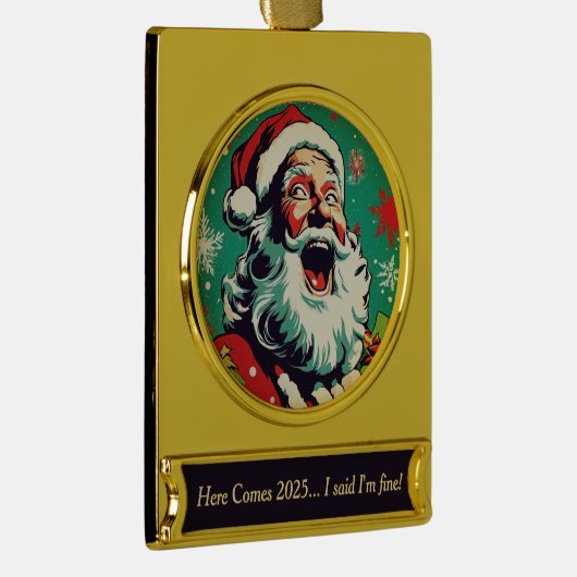 HO HO HELP ORNAMENT VERGULD BANNER ORNAMENT (Rechts)