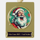 HO HO HELP ORNAMENT VERGULD BANNER ORNAMENT (Voorkant)