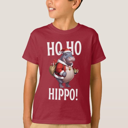 Ho Ho Hippo Christmas Humor Design T-shirt (Voorkant)