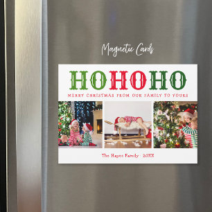 Ho Ho Ho   3 Fotocollage Magnetic Holiday Card