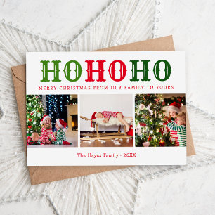 Ho Ho Ho   3 Fotocollage Magnetic Holiday Card