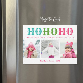 Ho Ho Ho | 3 Fotocollage Magnetic Holiday Card