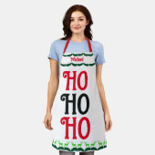 Ho Ho Ho | Aangepaste kerstnaam Schort (Gedragen)