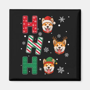 Ho Ho Ho Akita Inu Dog Matching Christmas Santa El Magneet