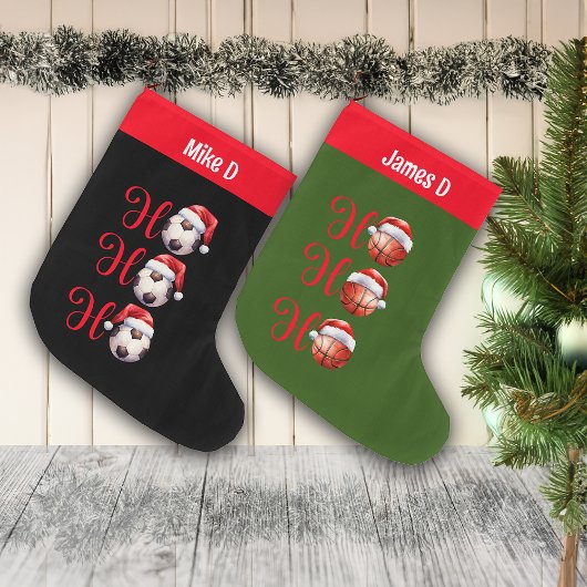 Ho Ho Ho Basketbal Aangepaste naam Grote Kerstsok