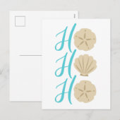 Ho Ho Ho Beach Kerstman en Shell Feestdagenkaart (Voorkant / Achterkant)