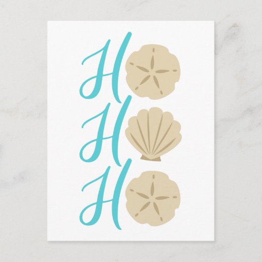 Ho Ho Ho Beach Kerstman en Shell Feestdagenkaart (Voorkant)