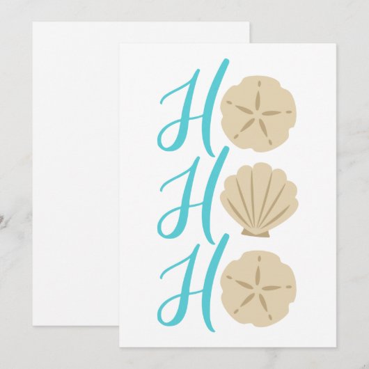 Ho Ho Ho Beach Kerstman en Shell Feestdagenkaart (Voorkant / Achterkant)