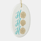 Ho Ho Ho Beach Kerstman en Shell Keramisch Ornament (Rechts)