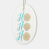 Ho Ho Ho Beach Kerstman en Shell Keramisch Ornament (Links)