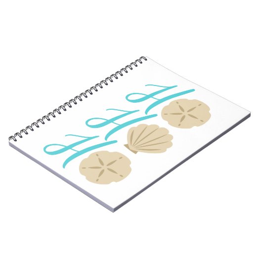 Ho Ho Ho Beach Kerstman en Shell Notitieboek (Linkerzijde)